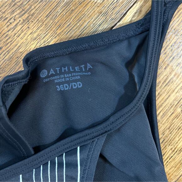 Athleta Bra Tankini Black & White Chevron Blouson Waist Underwire Sz 36D/DD - Picture 5 of 9